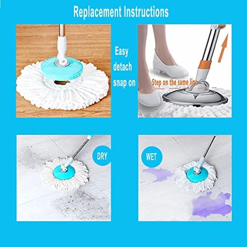 6-Pack Spin Mop Heads Refill Easy Wring Microfiber Replacement - Image 4