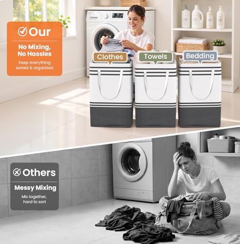 TranquilRelax 3-Pack Laundry Basket, Laundry Hamper - Image 6