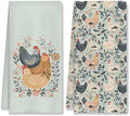 Farmhouse Chicken Rooster Kitchen Towels, Chicken Dish Towels, Rooster Decor by HUGANE