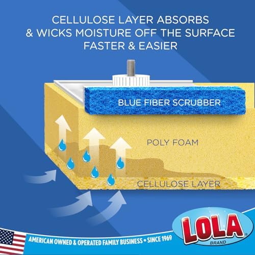 LOLA Cellulose SqueezeMatic Butterfly Sponge Mop Refill, 12 Pack, Refill Head - Image 3