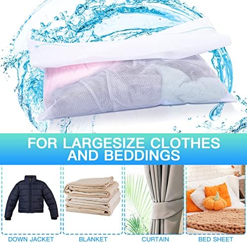 Windyun 4 Pcs Jumbo Mesh Laundry Bags, Large Zippered Dryer Wash Bags - Image 3