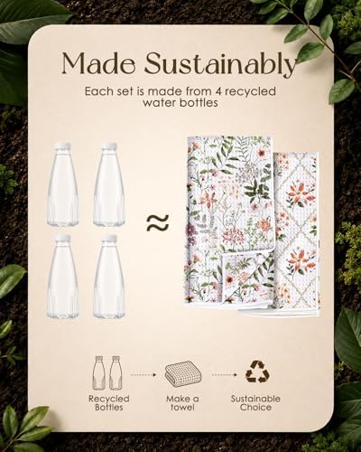 Miss Adola Reversible Microfiber Kitchen Towels Set of 2, Vivid Blossoms - Image 2
