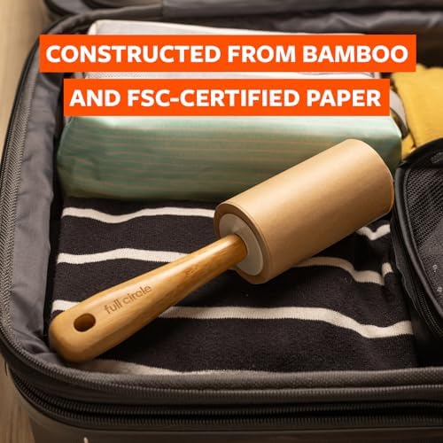 Full Circle Bamboo Lint Roller, Refillable & Reusable, 100 Sheets - Image 4