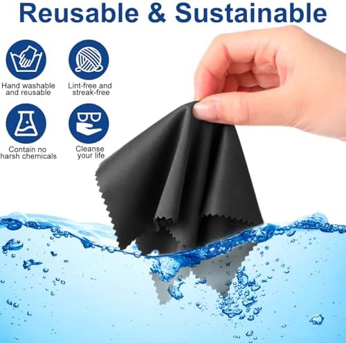 Frienda 12 Pack Large Glass Cleaning Cloth, Light Gray - Image 3