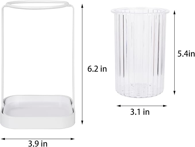Toothbrush Holders with Drain Tray, Hanging Toothbrush and Toothpaste Holder - Image 5