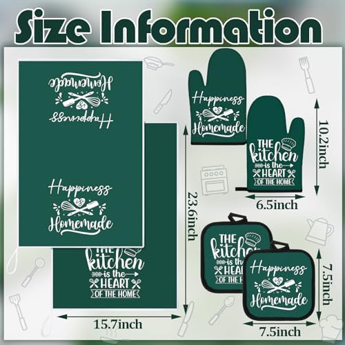 Sratte 6 Pcs Kitchen Decor Accessories Set, Dark Green - Image 4