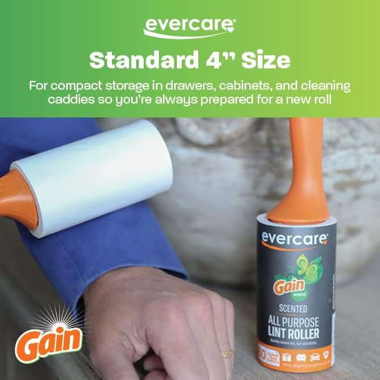 Evercare Pack of 6 Gain Scented All-Purpose Lint Roller Refill Rolls, 60 Sheets - Image 6