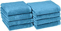 Amazon Basics 8-Pack Lightweight Quick-Dry Hand Towels, 100% Cotton, Lake Blue by AmazonBasics