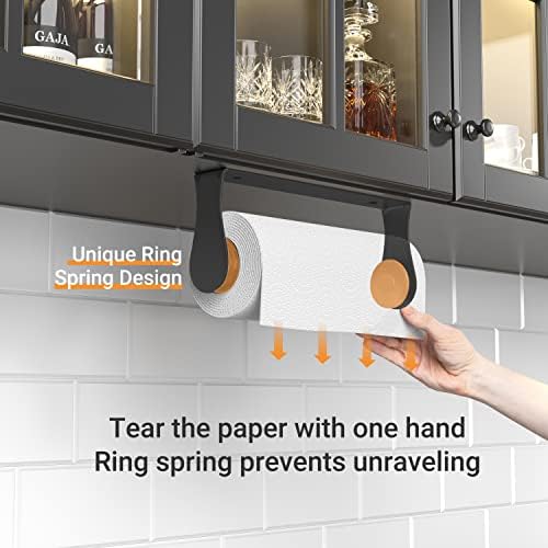 Paper Towel Holder Under Cabinet, One-Hand Tear, Wall Mount or Adhesive - Image 2