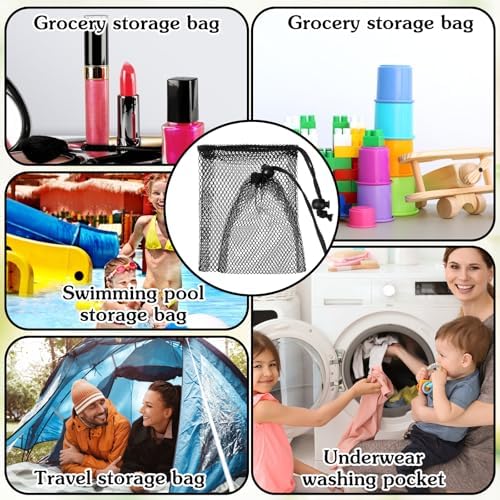 Nogeqi 10pcs Small Mesh Bags Drawstring, 7.8" X 5.9"Mini Nylon Net Bag - Image 3
