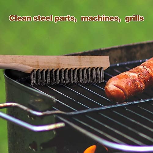 ZOENHOU 12 Pieces 10 Inches Wire Brush Wooden Handle - Image 4