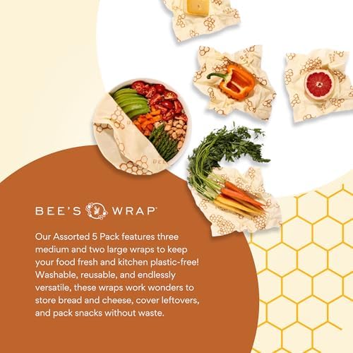 Bee's Wrap Beeswax Food Wraps, 5 Pack Assorted - Image 5