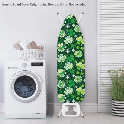 Green Shamrock Ironing Board Cover, 15 x 54 Applicable Standard Size Irish St. - Image 3