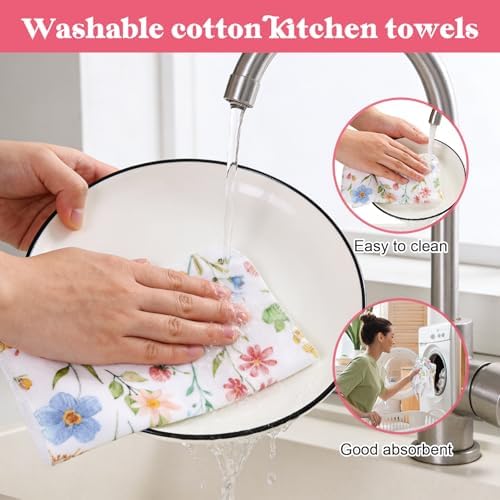 IANFEPH 36 Pcs Reusable Paper Towels Roll Paperless Cotton Cloth 9.8" X 11" - Image 2