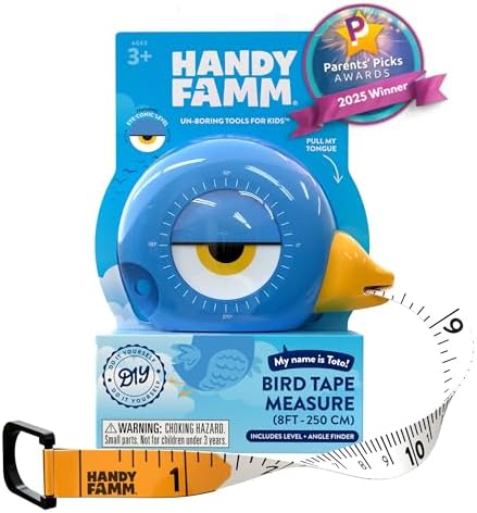 Handy Famm Kids Tape Measure, 8ft Retractable Measuring Tape by HandyFamm
