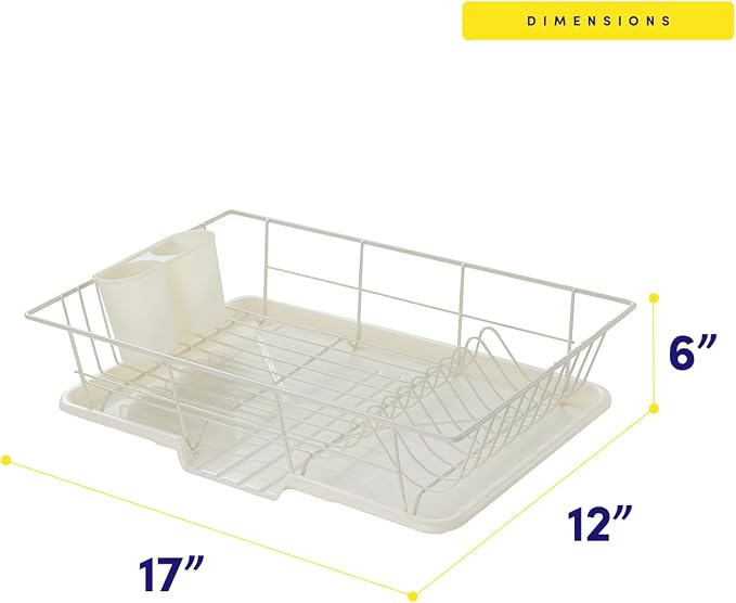 Sweet Home Collection Space-Saving 3-Piece Dish Drainer Rack Set: Efficient - Image 4