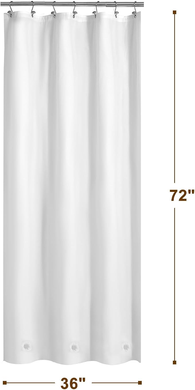 Barossa Design White Stall Shower Curtain Liner - Image 4