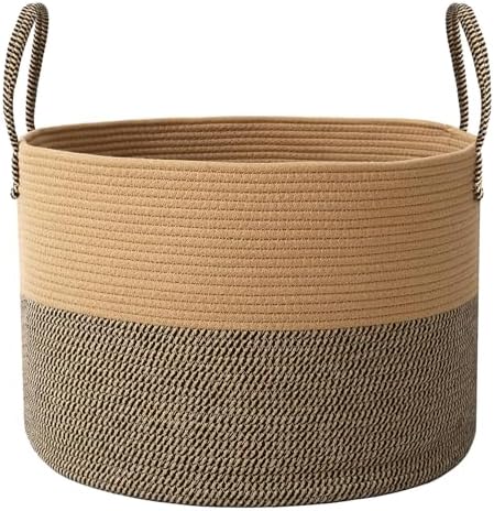 JMvicyroam 115L Extra Large Machine Washable Cotton Rope Blanket Basket by JMvicyroam