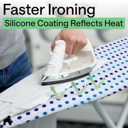 GORILLA GRIP Padded Ironing Board Cover, 15x54 Blue Dots - Image 4