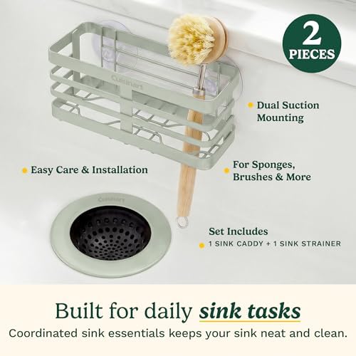 Cuisinart Sink Drain Strainer & Suction Cup Sponge Holder, 2-Piece Set - Image 2