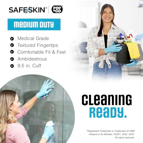 SAFESKIN Disposable Nitrile Gloves in POP-N-GO Pack Medium Duty, Powder-Free - Image 4