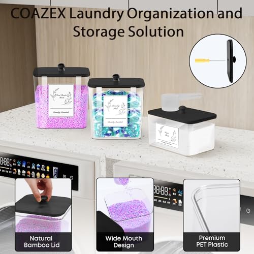 COAZEX 3 Pack Laundry Pods Containers & Dryer Sheet Holder - Image 3