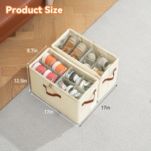Shoe Organizer for Closet, Fits 16 Pairs, 2 Pack - Image 2