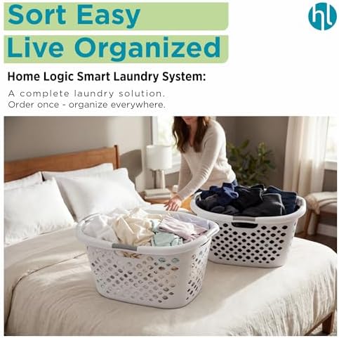 Home Logic 1.75 Bushel Plastic Laundry Basket - Image 7