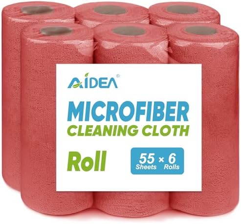 AIDEA Microfiber Cleaning Cloth-330 Sheets 6 Roll by AIDEAHOME
