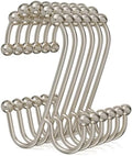 Bathway Nickel Shower Curtain Hooks Rings, Double Shower Hooks by Bathway