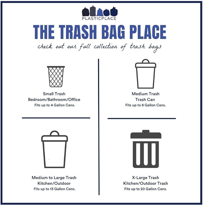 Plasticplace 12-16 Gallon Recycling Trash Bags - Image 6