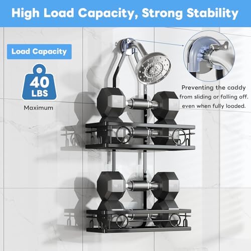 Adjustable Shower Caddy Hanging Rustproof Large-Capacity Bathroom Organizer - Image 4