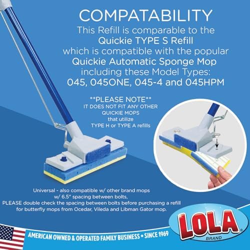 LOLA Cellulose SqueezeMatic Butterfly Sponge Mop Refill, 6 Pack, Refill Head - Image 4