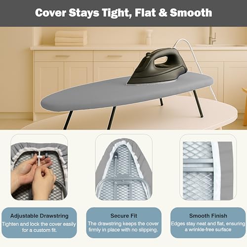 UniSimp Small Ironing Board Cover and Pad 12"x32" Small Iron Board Cover - Image 4