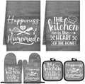 Sratte 6 Pcs Kitchen Decor Accessories Set, Dark Gray Wood by Sratte