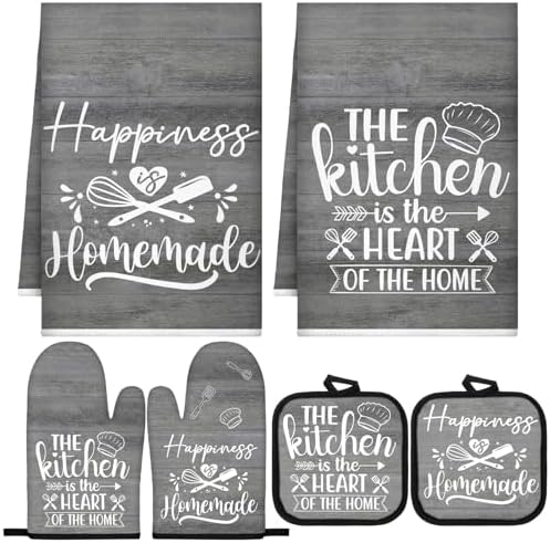 Sratte 6 Pcs Kitchen Decor Accessories Set, Dark Gray Wood by Sratte
