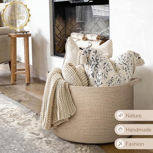 INDRESSME XXXLarge Woven Wicker Blanket Basket Living Room - Image 7