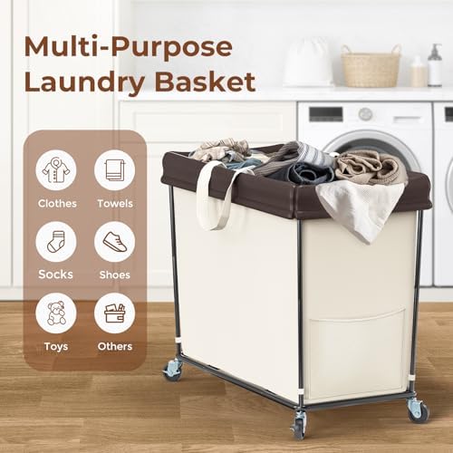 320L Laundry Hamper with Wheels, Large Rolling Laundry Basket with Wheels - Image 6