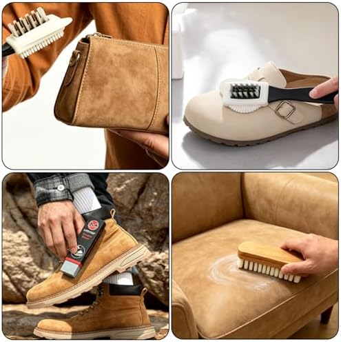 Suede Shoe Brush Eraser Set:3 Pcs Soft Suede Nubuck Shoes Brush Cleaner Kit - Image 7