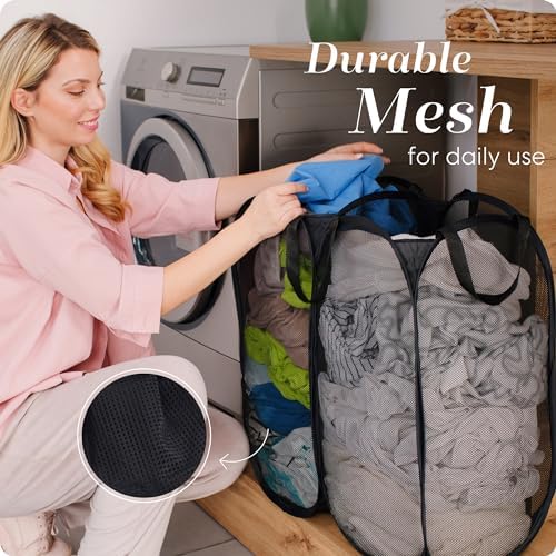 Handy Laundry Double Pop Up Laundry Hamper, 2 Section Mesh - Image 6