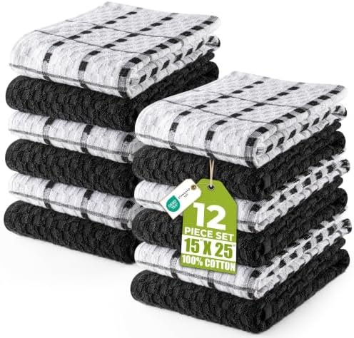 Utopia Kitchen Towels 12 Pack 15x25 Inch 100% Cotton Popcorn Terry by Unknown