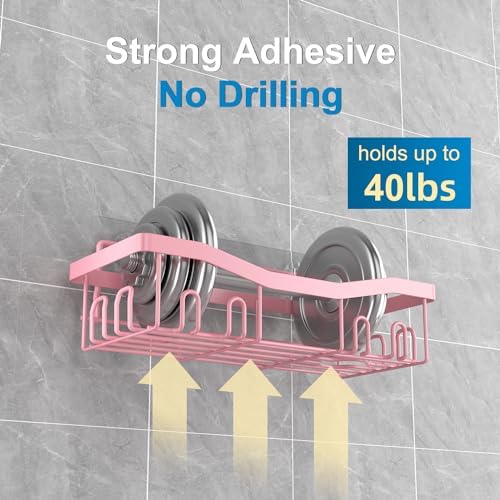 Youvip Adhesive Shower Caddy, No Drilling Bath Organizers 5 Pack, Rustproof - Image 3