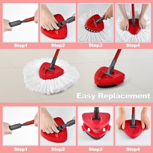 Mop Handle Mop Replace Heads and Mop Base Brush Replacement - Image 3