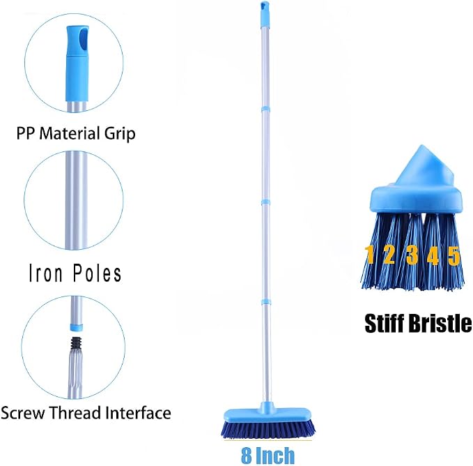 YONILL Deck Scrub Brush with Long Handle - Image 3