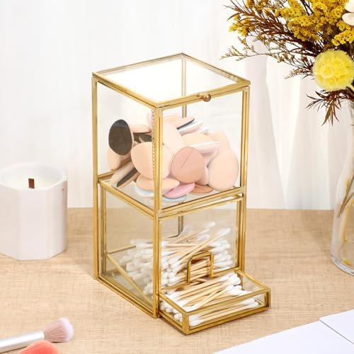 Glass Qtip Holder with Lid, Elegant Glass Q Tip Holder - Image 7