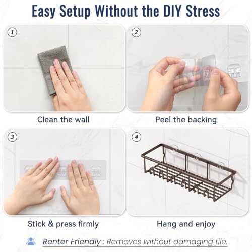 8 Pack Adhesive Rustproof Shower Caddy - Image 6