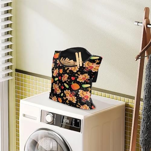Thanksgiving Turkey Pumpkin Extra Large Clothespin Bag - Image 3