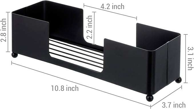 MyGift Black Metal Folded Paper Towel Holder Dispenser - Image 5