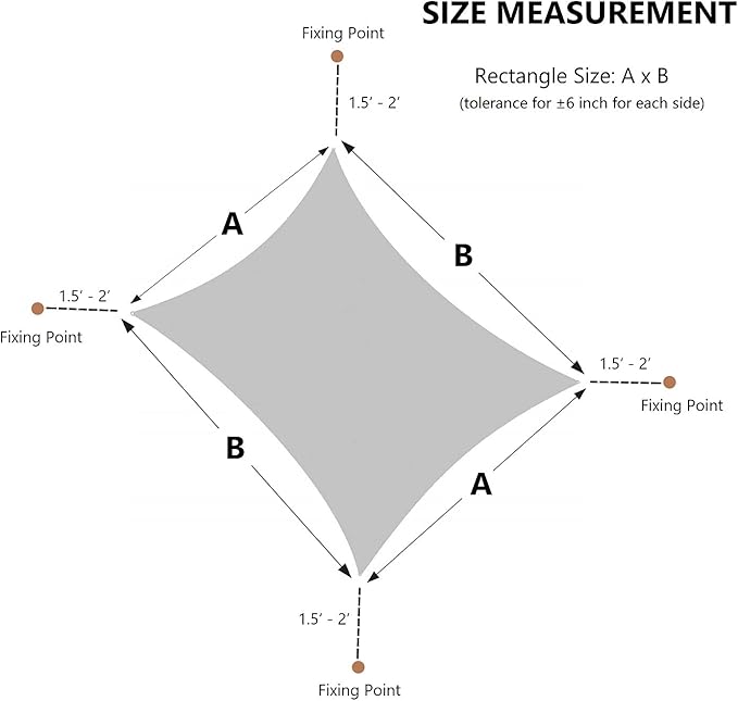 AsterOutdoor Sun Shade Sail Rectangle 6' x 10' UV Block Canopy for Patio Backyard Lawn Garden Outdoor Activities, Sand