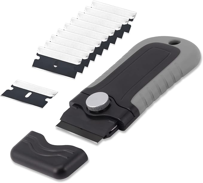 Razor Blade Scraper Tool, Glass Stovetop Paint Scraper | 10PCS Black Carbon by Gomake